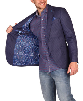 Navy Textured Nailshead Sport Coat