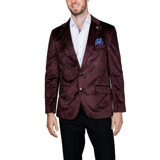 Bordeaux Paisley Velvet Sport Coat