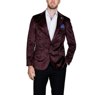 Bordeaux Paisley Velvet Sport Coat