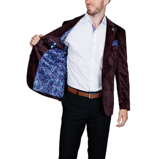 Bordeaux Paisley Velvet Sport Coat