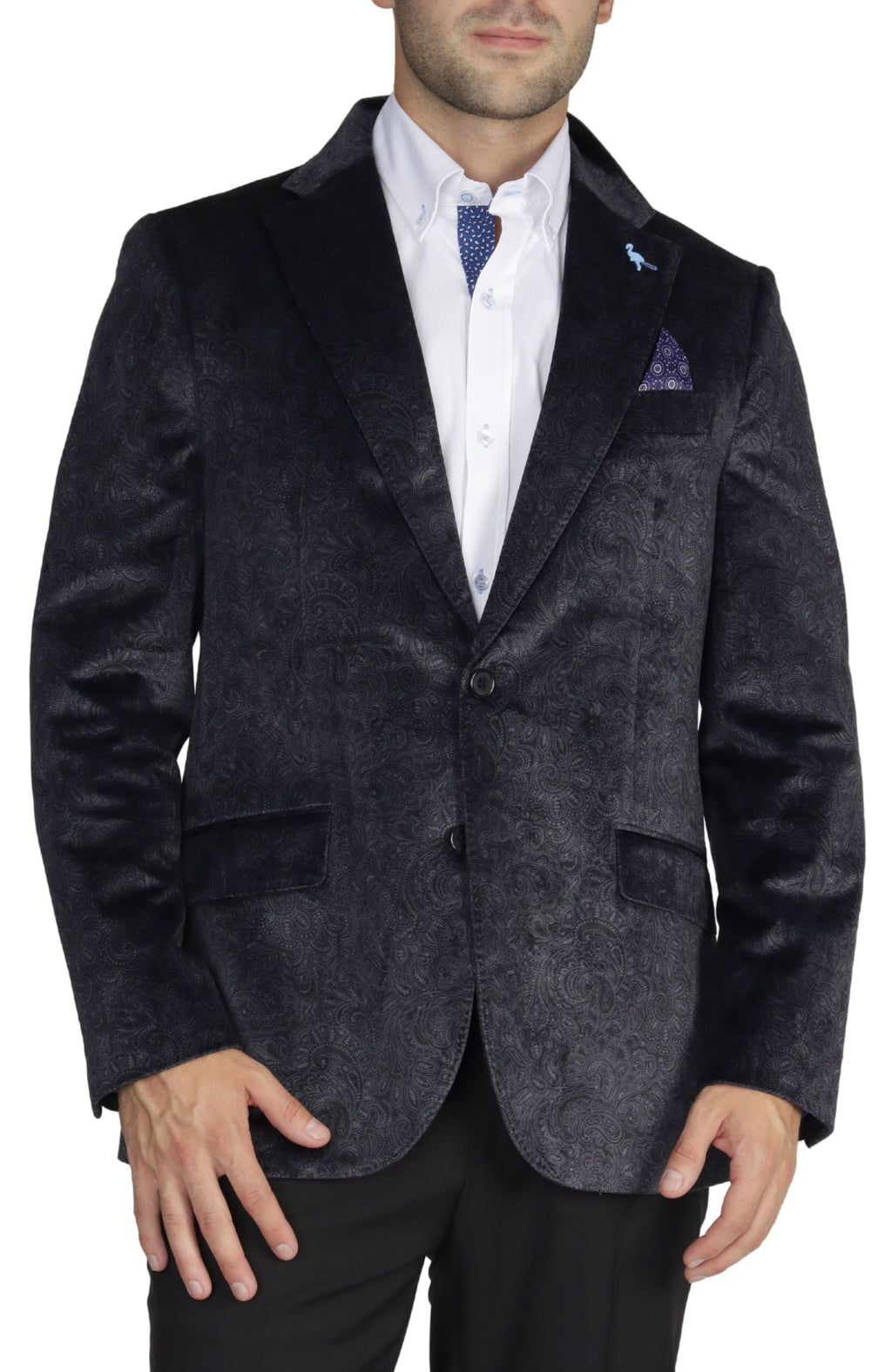 Black Paisley Velvet Sport Coat – TailorByrd