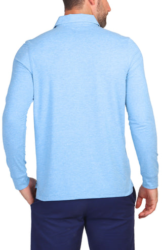 Long Sleeve Brushed Melange Polo