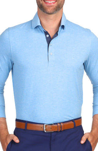 Long Sleeve Brushed Melange Polo