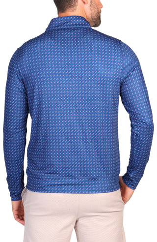 Navy Geo Print Performance Quarter-Zip