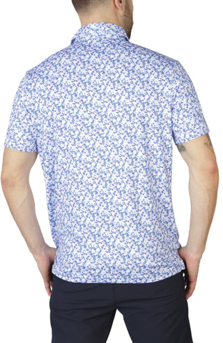 Blue Byrd Floral Print Performance Polo