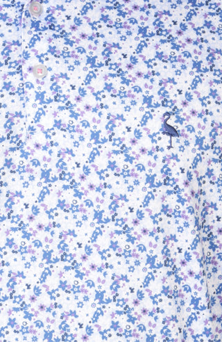 Blue Byrd Floral Print Performance Polo