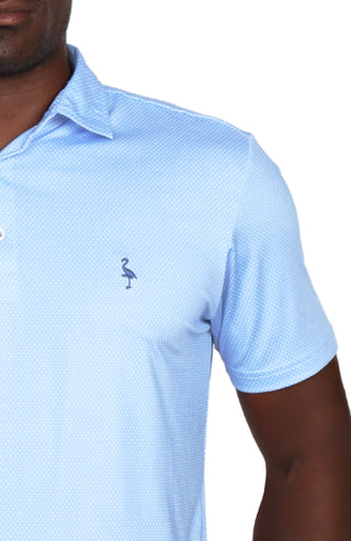 Light Blue Mini Dot Performance Polo