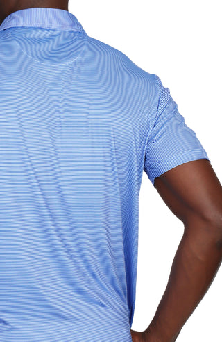 Blue Micro Stripe Performance Polo