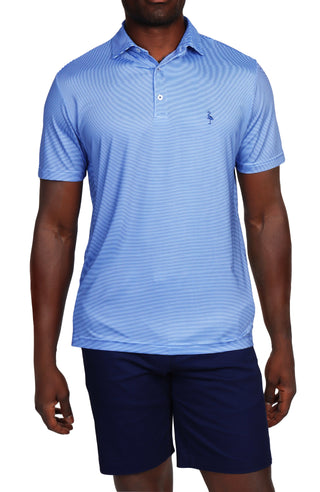 Blue Micro Stripe Performance Polo