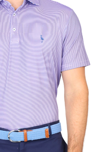 Pink Micro Stripe Performance Polo