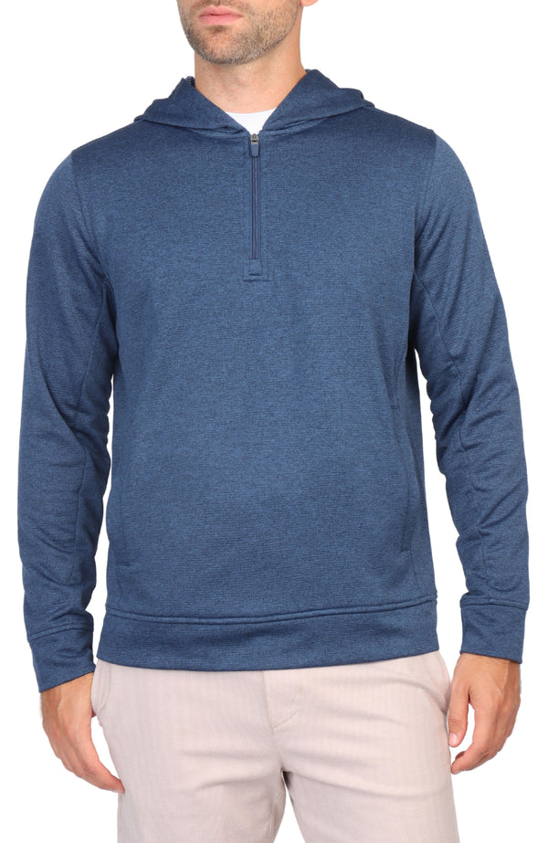 Luxe Textured Performance Quarter-Zip Hoodie