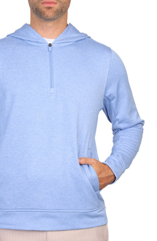 Luxe Textured Performance Quarter-Zip Hoodie