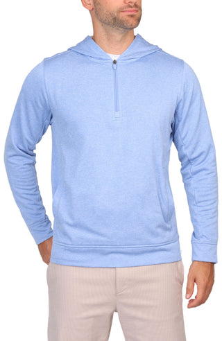 Luxe Textured Performance Quarter-Zip Hoodie