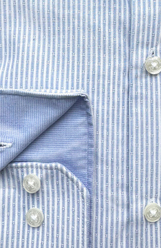 Blue & White Dobby Stripe Dress Shirt