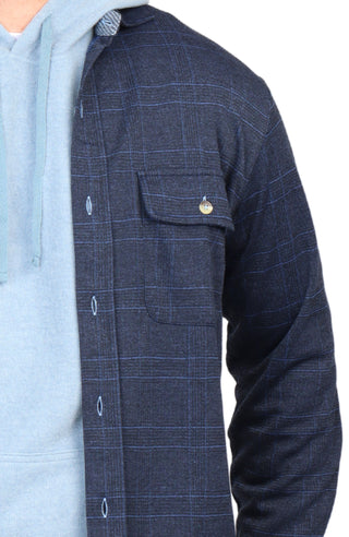 Midnight Blue Plaid Sweater Shirt