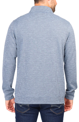 Blue Jacquard Houndstooth Quarter-Zip