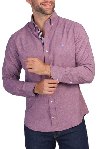 Melange Contrast Check Long Sleeve Shirt