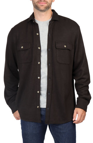 Suede Cuff Solid Sweater Shirt