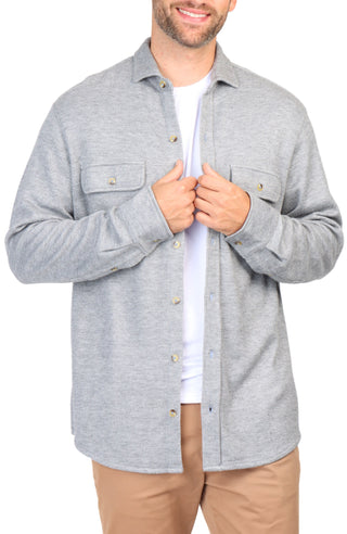 Suede Cuff Solid Sweater Shirt