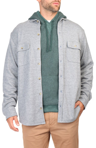 Suede Cuff Solid Sweater Shirt