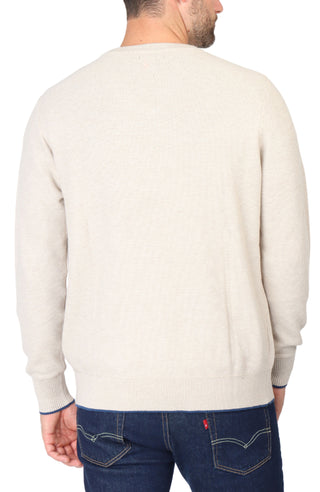 Textured Waffle V-Neck Sweater