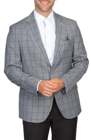 Melange Grey Windowpane Sport Coat