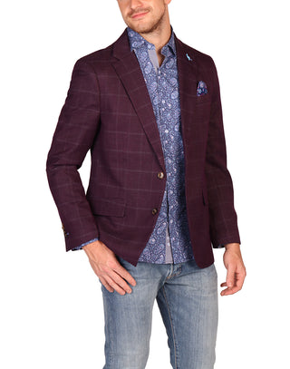 Merlot Windowpane Sport Coat