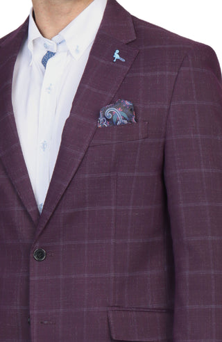 Merlot Windowpane Sport Coat