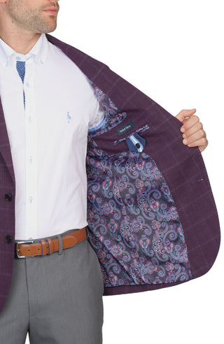 Merlot Windowpane Sport Coat