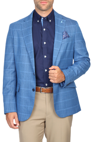 Sapphire Blue Windowpane Sport Coat