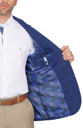 Classic Navy Windowpane Sport Coat