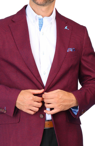 Burgundy Tonal Dobby Sport Coat