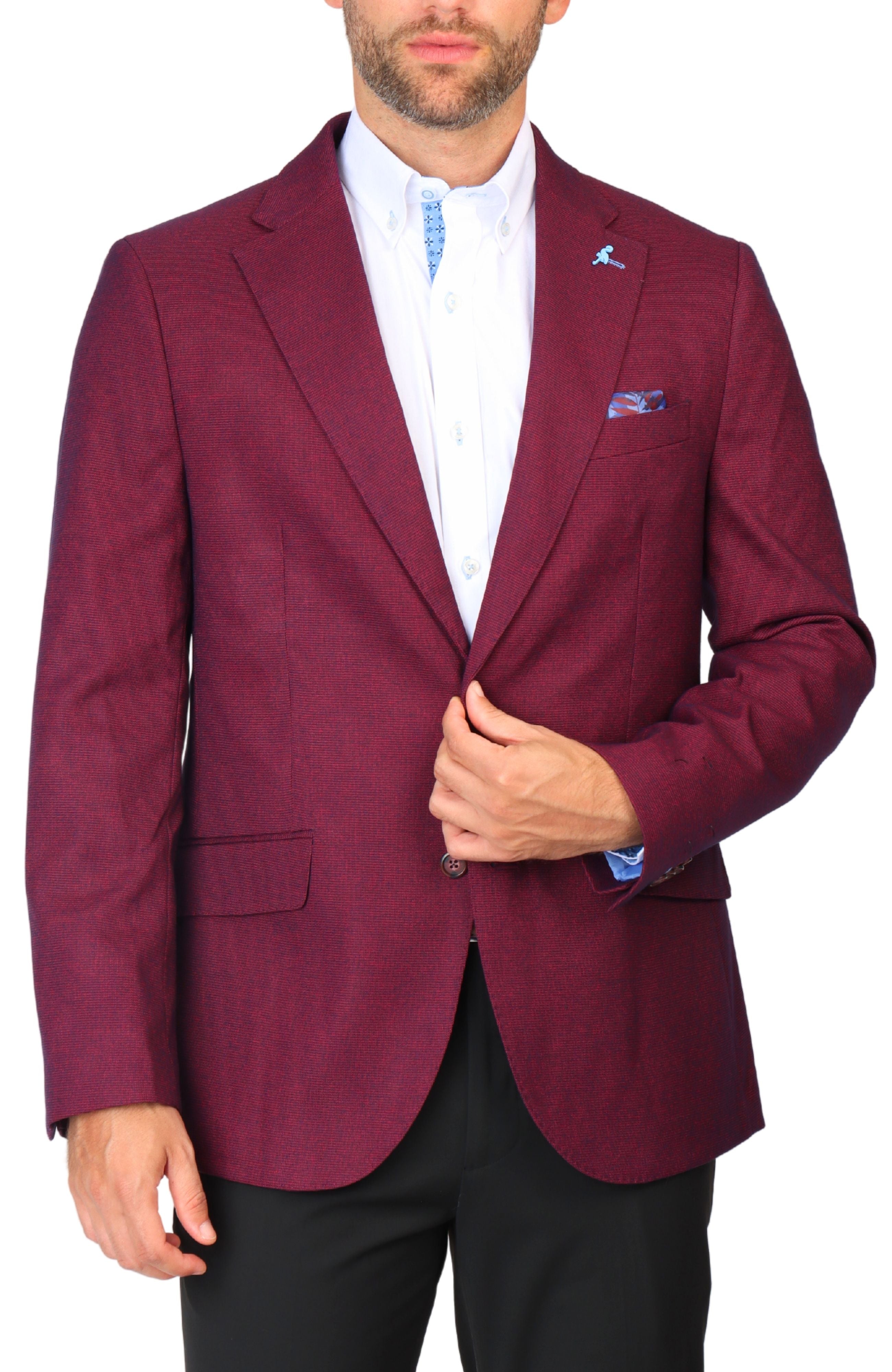 TailorByrd | Burgundy Tonal Dobby Sport Coat, 44 / REGULAR TailorByrd | Burgundy Tonal Dobby Sport Coat, 44 / REGULAR