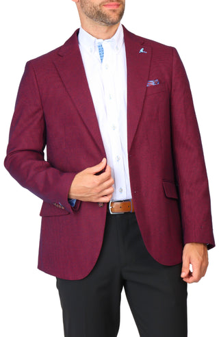 Burgundy Tonal Dobby Sport Coat