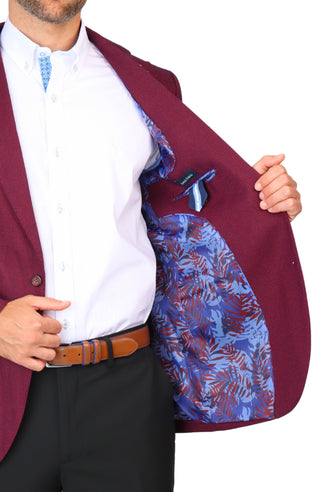 Burgundy Tonal Dobby Sport Coat