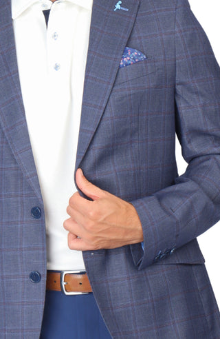 Navy Tonal Windowpane Sport Coat