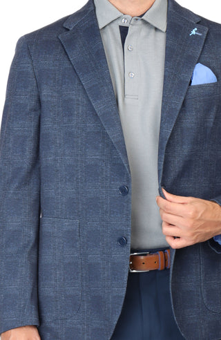 Navy Unconstructed Shadowplaid Sport Coat