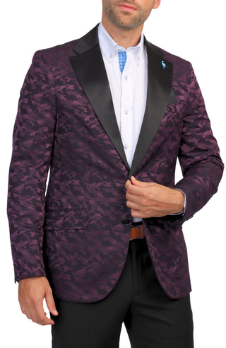 Cranberry Camo Jacquard Dinner Jacket