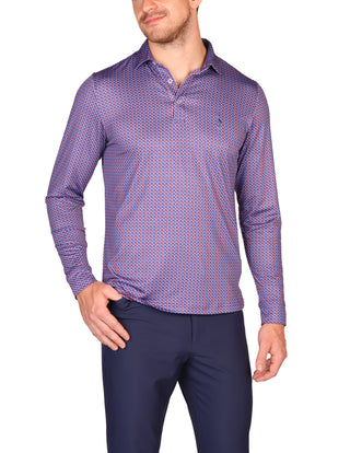 Gametime Long-Sleeve Performance Polo - Footballs