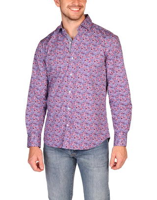 Pattern Play Crimson Floral Sport Shirt
