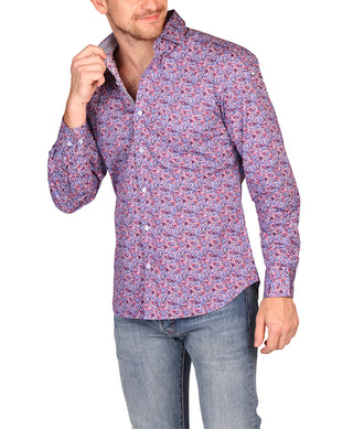 Pattern Play Crimson Floral Sport Shirt