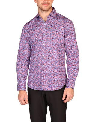 Pattern Play Crimson Floral Sport Shirt