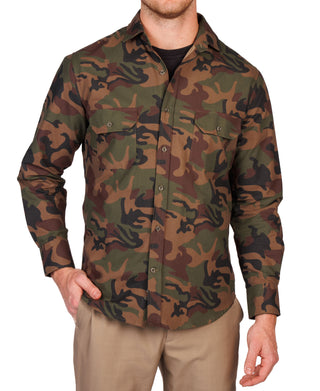 Camo Print Long Sleeve Work Shirt
