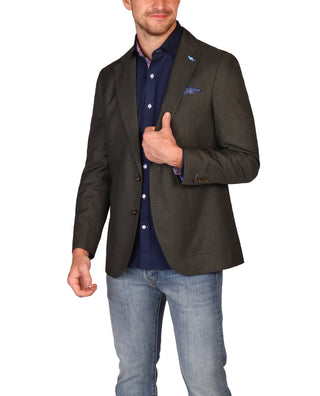 Timeless Tailored Olive Micro Houndstooth Sport Coat