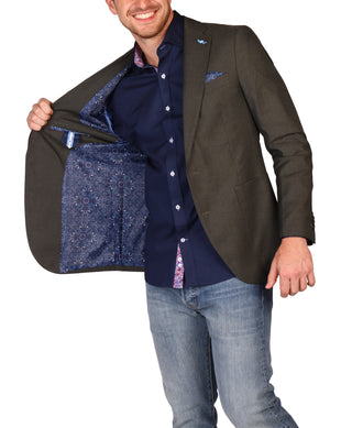 Timeless Tailored Olive Micro Houndstooth Sport Coat