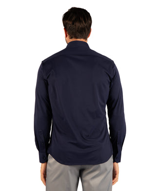 Knit Sport Shirt With Floral Trim