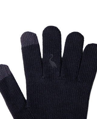 Knit Gloves With Byrd Embroidery