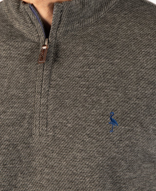 Brushed Melange Twill Quarter Zip