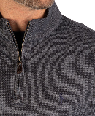 Brushed Melange Twill Quarter Zip