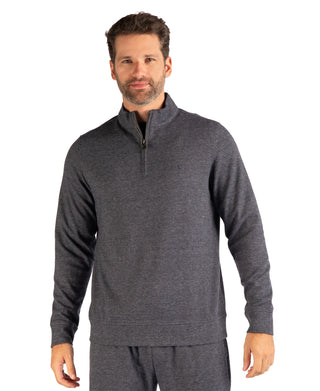 Brushed Melange Twill Quarter Zip